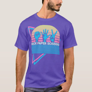 Camiseta Retro de Tesoura de Papel Rock
