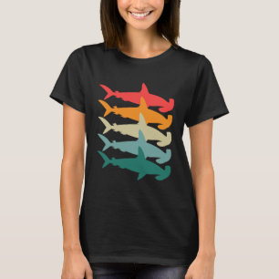 Camiseta Retro de Tubarão-martelo