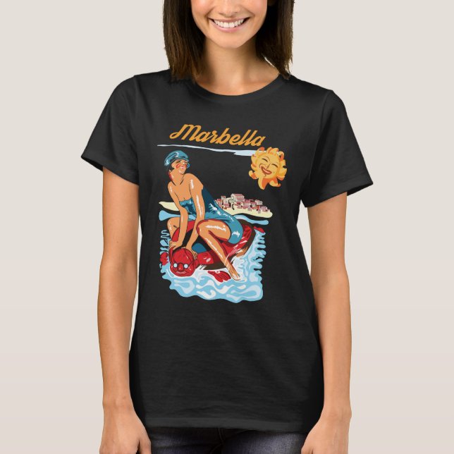 Camiseta Retro de Viagem para Marbella Costa Espan (Frente)