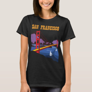 Camiseta Retro de Viagem San Francisco Golden Gate