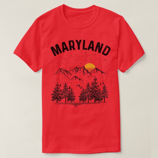 Camiseta Retro de Vintage em Maryland (Frente do Design)