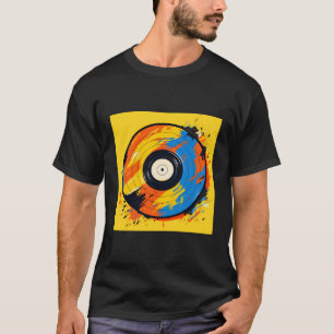 Camiseta Retro De Vintagem De Música Dj Do Vinyl Record Pla