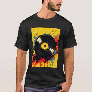 Camiseta Retro De Vintagem De Música Dj Do Vinyl Record Pla