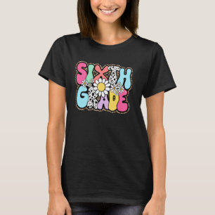 Camiseta Retro de volta às flores de margarida nas escolas 