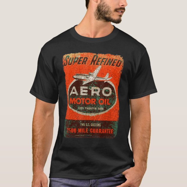 Camiseta Retro de Voo Automóvel Mecânico (Frente)
