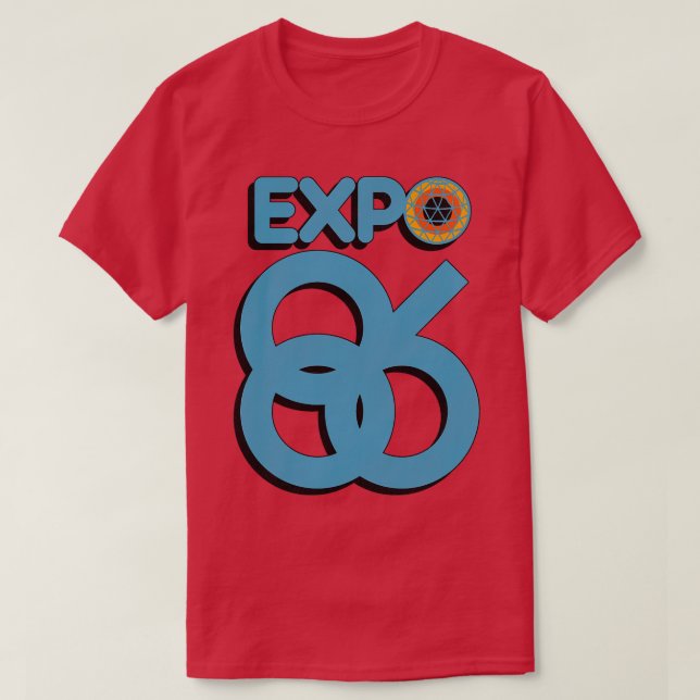 Camiseta Retro Defunct Expo 86 Worlds Fair Vancouver Canadá (Frente do Design)