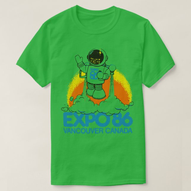 Camiseta Retro Defunct Expo 86 Worlds Fair Vancouver Canadá (Frente do Design)