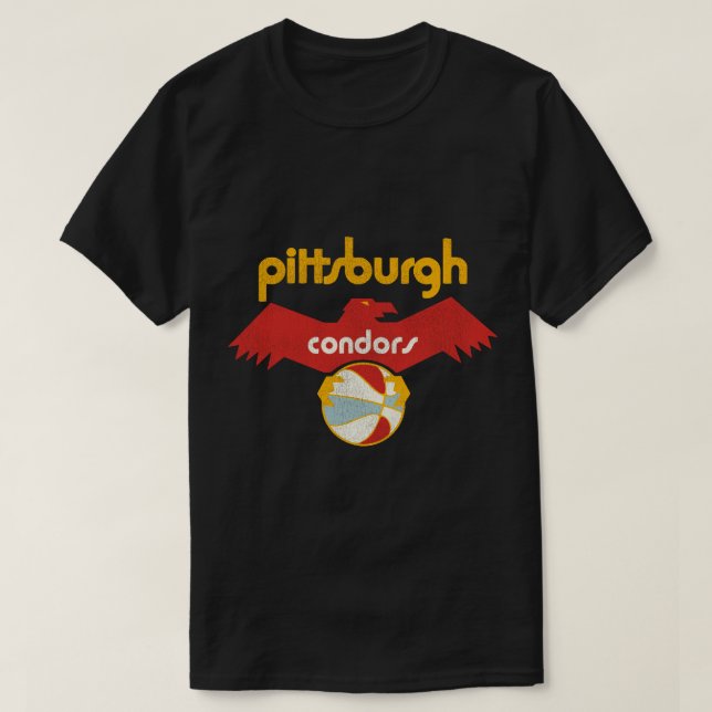 Camiseta Retro Defunct Pittsburgh Condors ABA Basball Te (Frente do Design)