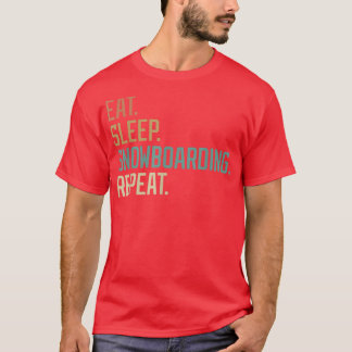 Camiseta Retro Design Eat Sleep Snowboarding Repeat Vintage