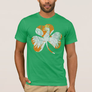 Camiseta Retro desvanece-se o trevo polonês da herança de