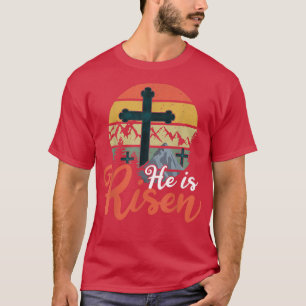 Camiseta Retro Deus Jesus Ele Risen Christian 2022 Happy Ea