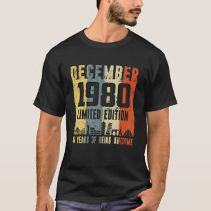 Camiseta Retro Dezembro 1980 aniversário de 40 anos Funny G