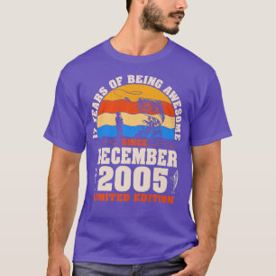 Camiseta Retro Dezembro de 2005 17 anos de pesca com compri