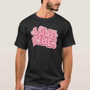Camiseta Retro Dia de os namorados Love Vibes Happy Face Ro
