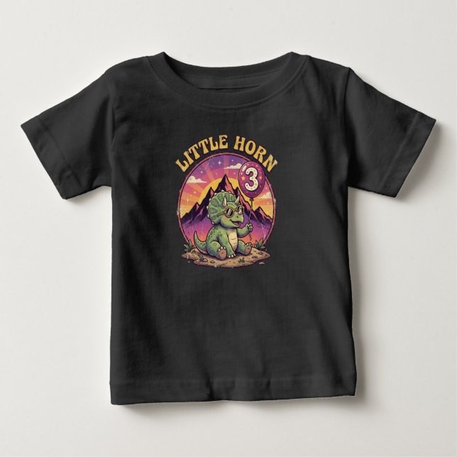 Camiseta Retro Dino Little Horn (Frente)