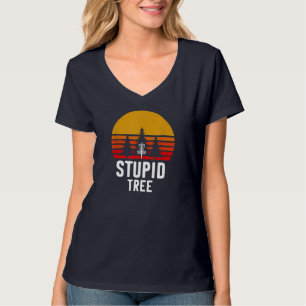 Camiseta Retro Disco Golf Estúpido Árvore Funny Frisbee Gol