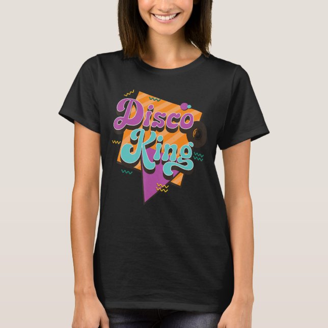 Camiseta Retro Disco King Colorful Matching 60's 70 (Frente)