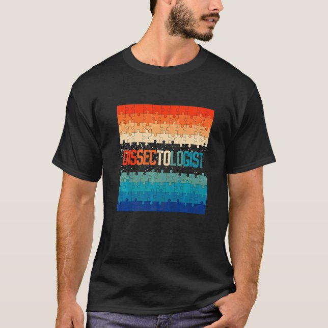 Camiseta Retro Dissecologista Jigsee Quebra-cabeça (Frente)