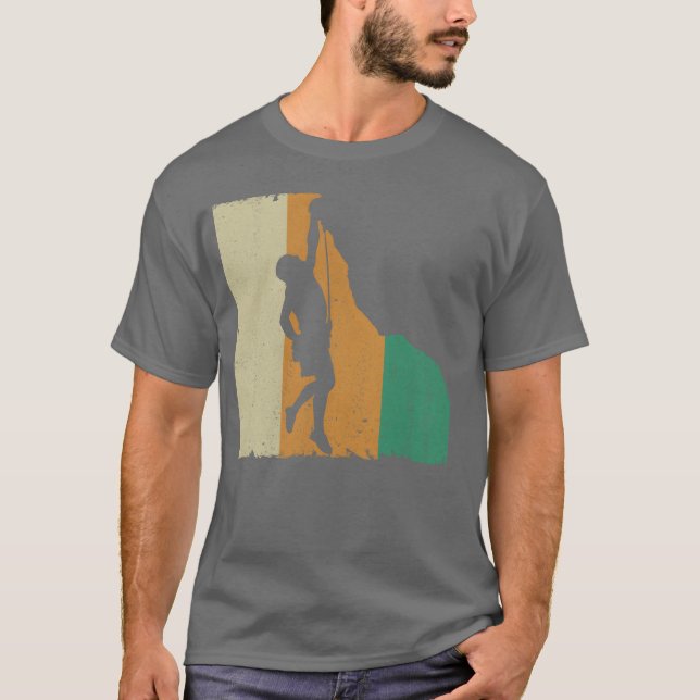 Camiseta Retro Distressed Rock Climbing funny (Frente)