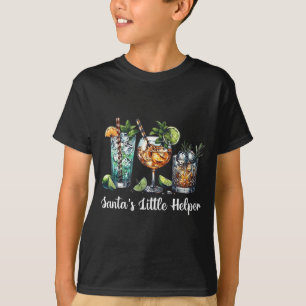 Camiseta Retro Divertido Ajudante do Papai Noel Martini Nat