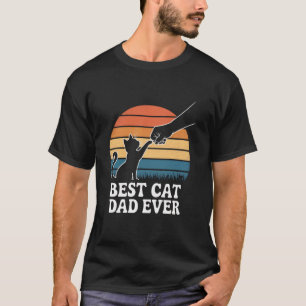 Camiseta Retro Divertido Gato Pai Vintage Bate Punho Melhor