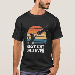 Camiseta Retro Divertido Gato Papai Vintage Bate Punho Melh