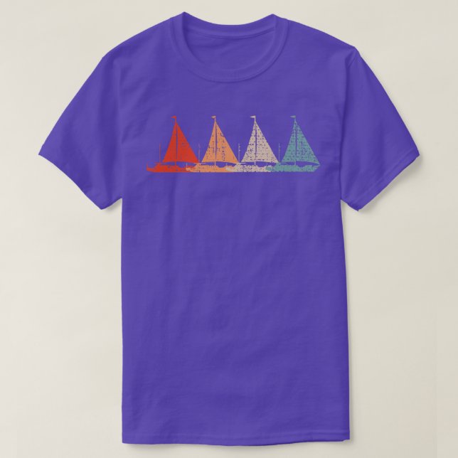 Camiseta Retro do Barco de Velas (Frente do Design)
