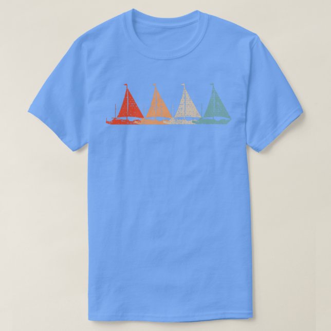 Camiseta Retro do Barco de Velas (Frente do Design)