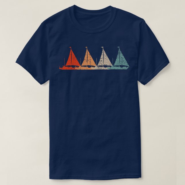 Camiseta Retro do Barco de Velas (Frente do Design)