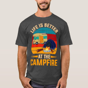 Camiseta Retro do Campo Exterior do Campo Caravan Campsite