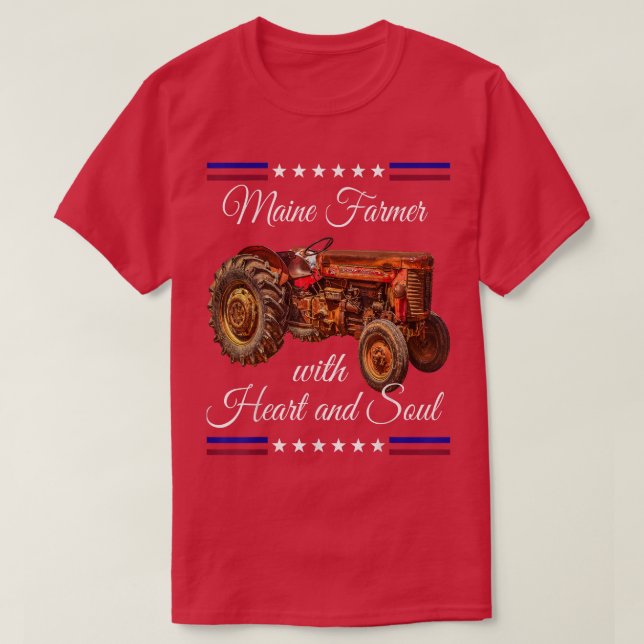 Camiseta Retro do Farmer do Maine (Frente do Design)