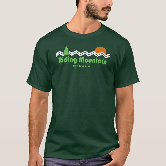 Camiseta Retro do Parque Nacional da Montanha em Andamento (Frente)