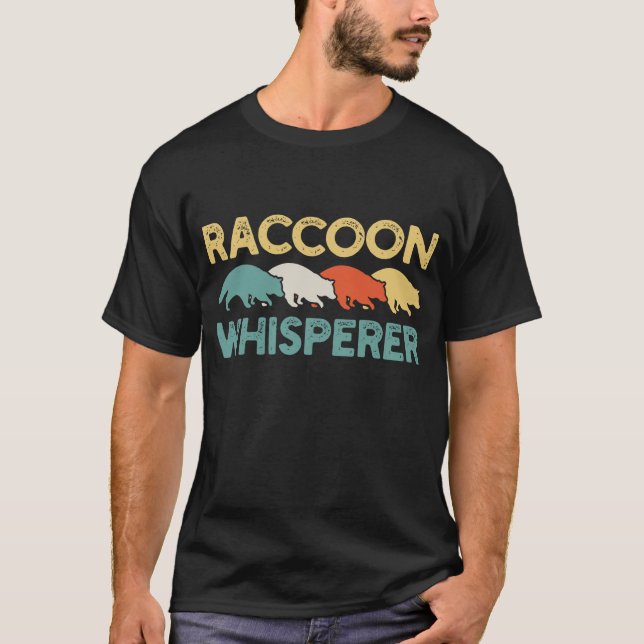 Camiseta Retro do Whisperer Raccoon (Frente)
