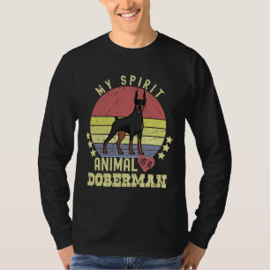 Camiseta Retro Doberman Meu Animal Espírito É Um Doberman