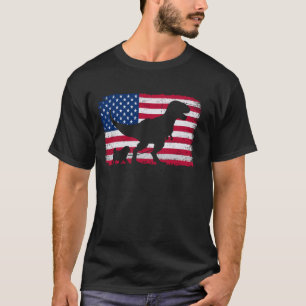 Camiseta Retro Dog Pug Pai 4 de julho, US Flag Pat