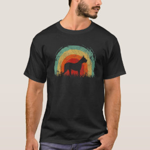Camiseta Retro Dogo Argentino Vintage Rainbow Dog Men Mulhe