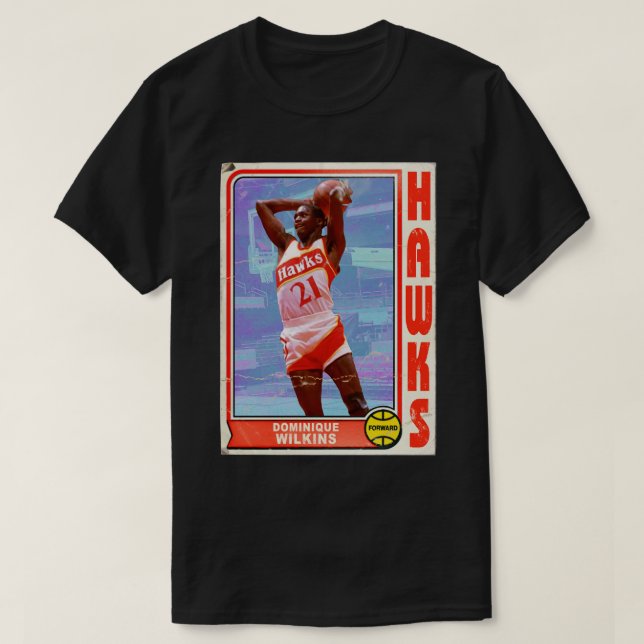 Camiseta Retro Dominique Wilkins Trading d (Frente do Design)