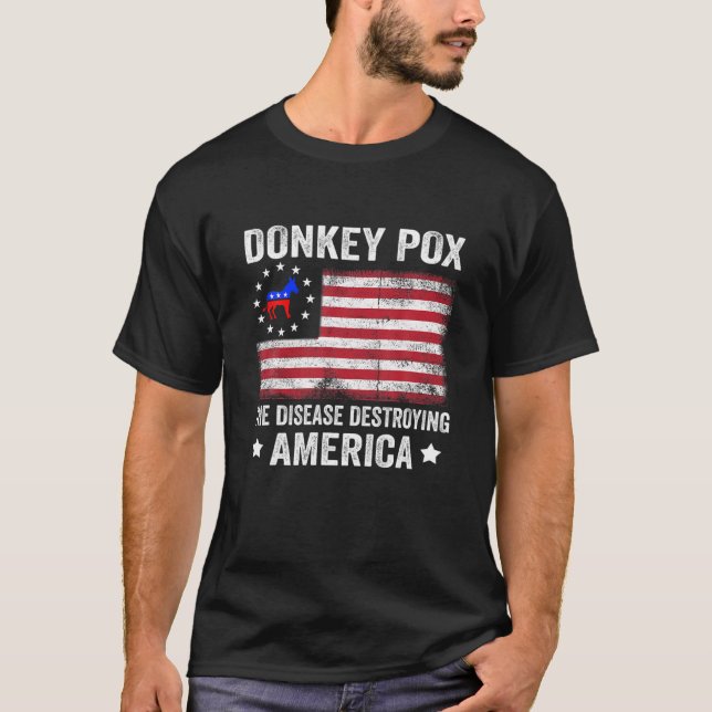 Camiseta Retro Donkey Pox A Doença Destruindo Os Eua (Frente)