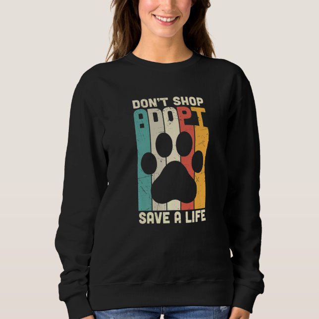 Camiseta Retro Don't Shop Adopt Save A Life Rescue Cat  Kit (Frente)