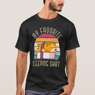 Camiseta Retro Dormindo Sushi Pet Cão Preguiçoso Late Slee 