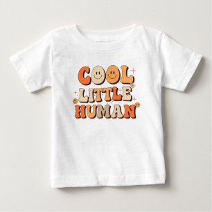 Camiseta Retro dos anos 70 "Cool Little Human" Rosto Sorrid