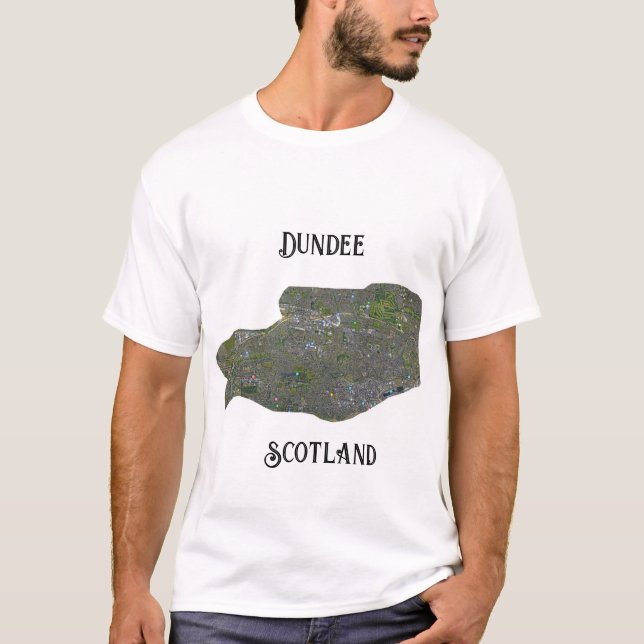 Camiseta Retro Dundee Scotland Map Gift Shirt (Frente)