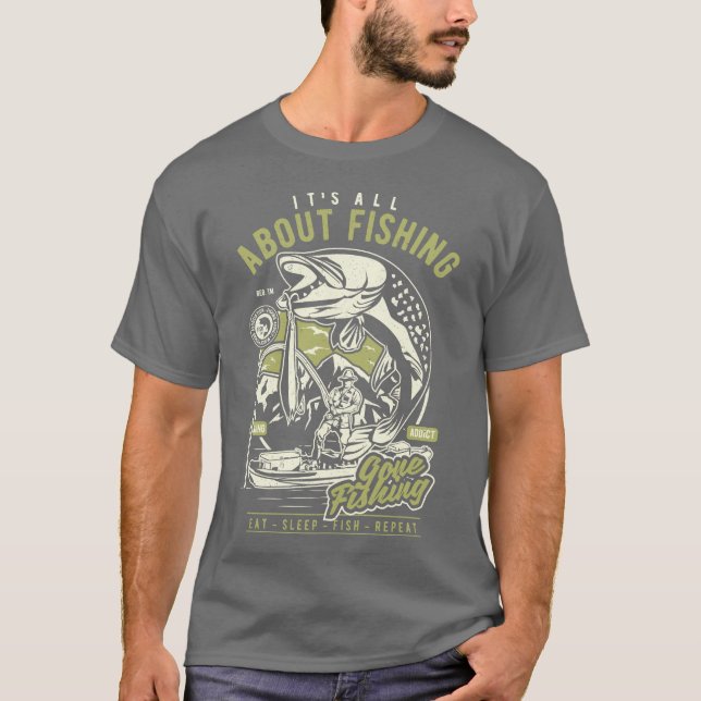 Camiseta Retro, é sobre pesca ter ido pescar (Frente)