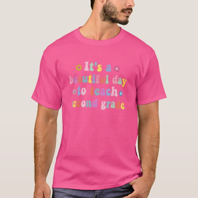Camiseta Retro É Um Belo Dia para Ensinar Professores Da Cl (Frente)