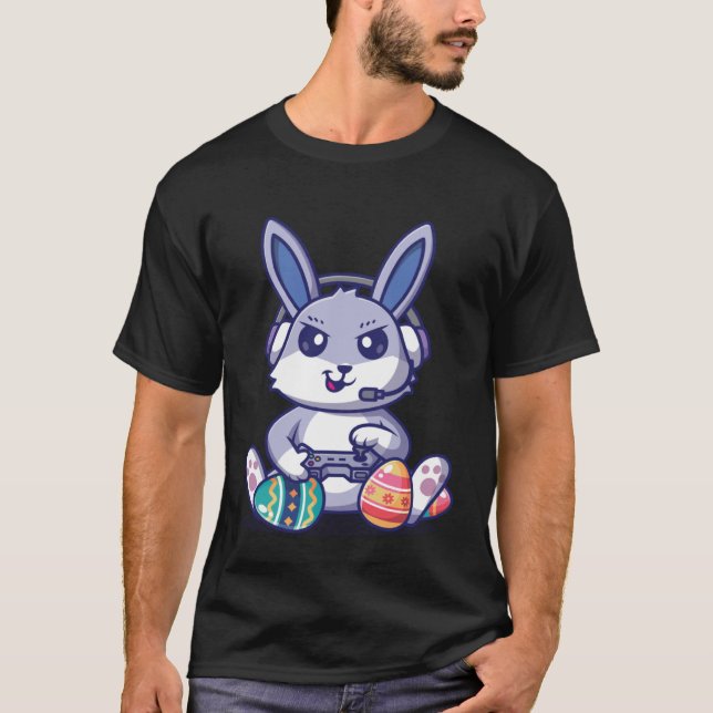 Camiseta Retro Easter Video Game Easter Gaming Graphics Hap (Frente)