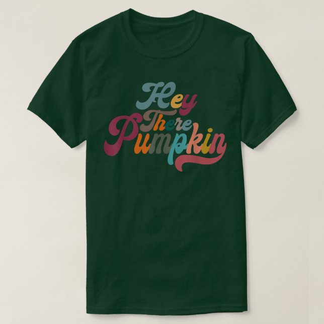 Camiseta Retrô Ei Abóbora Olá Pumpkin Queda Obrigado (Frente do Design)