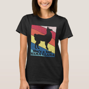 Camiseta Retro Ela é uma Mama Má Lama Llamas Alpaca