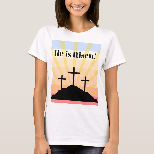 Camiseta Retro Ele é Risen (Frente)
