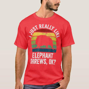 Camiseta Retro Elephant Shrew Eu Gosto Muito De Elefante S