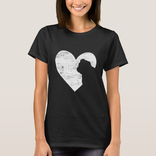 Camiseta Retro English Bulldog Dog Heart Valentine's Day Do (Frente)
